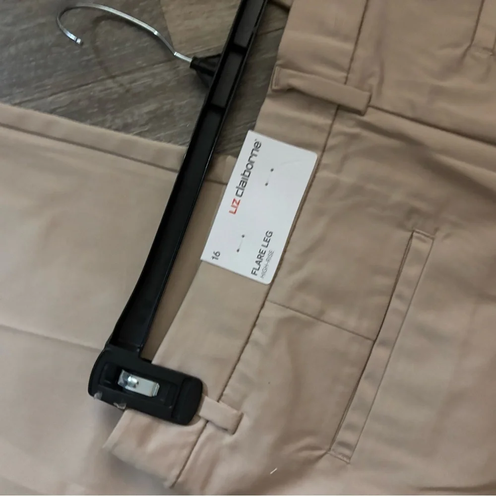 Liz Claiborne Coastal Beige Women's Flare Leg Pants - Size 16